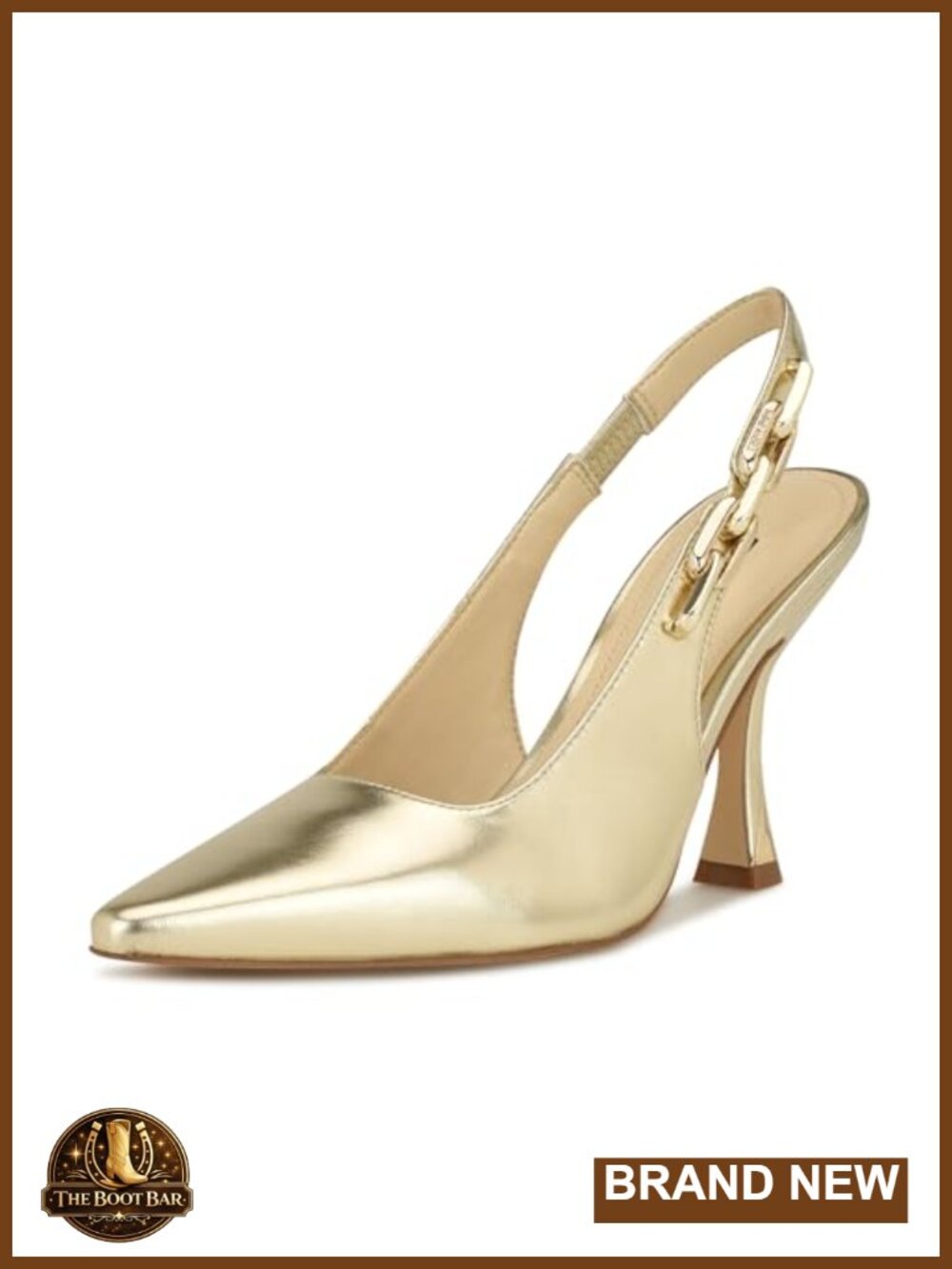 Nine West Veroni Slingback Stiletto Heel Pump Pointed Toe Faux Leather